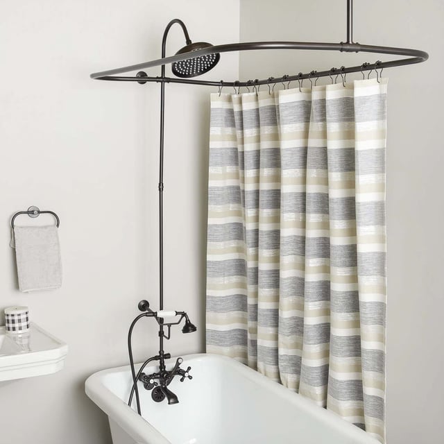 Mason Hill Clawfoot Tub Wall Mount Shower Enclosure with Faucet and Shower Head