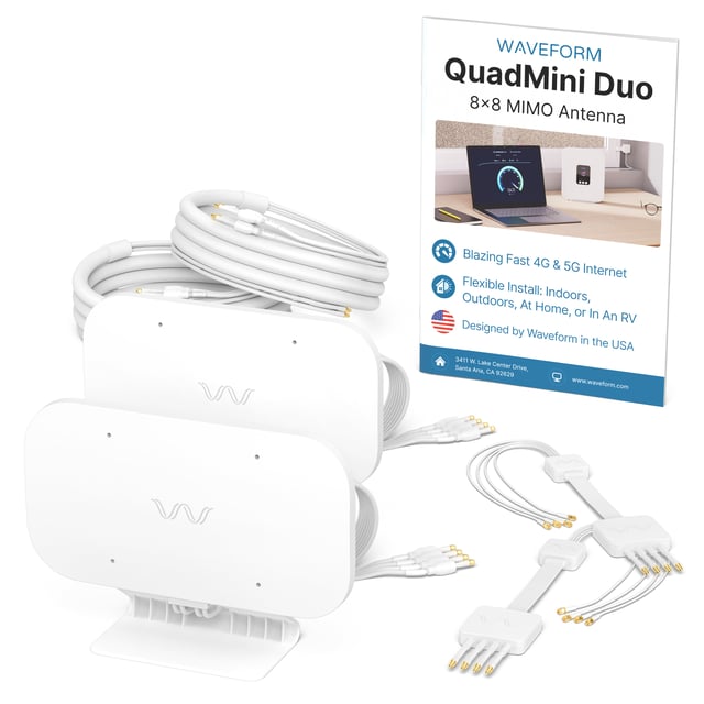 Waveform QuadMini Duo: Low-Profile Omni 8x8 MIMO Antenna Kit