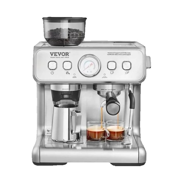SucceBuy Espresso Machine with Grinder 15 Bar Semi-Automatic Espresso Coffee Maker with Milk Frother Steam Wand - AliExpress 