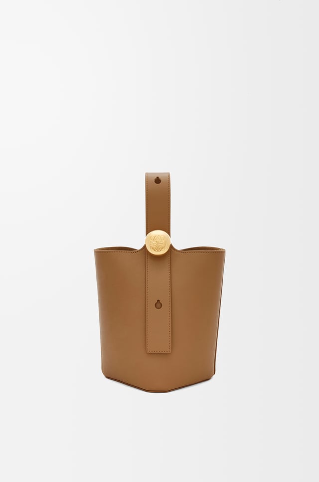 Mini Pebble Bucket bag in mellow calfskin