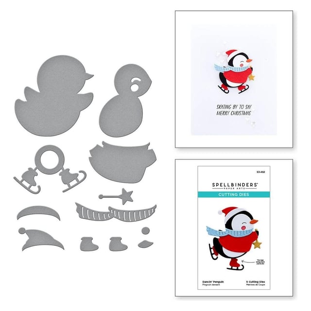 Dancin' Penguin Etched Dies from the Dancin' Christmas Collection