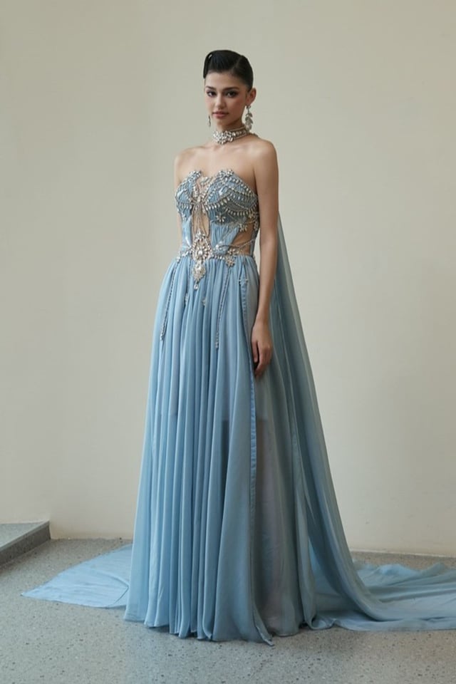 Pleated Venus Gown