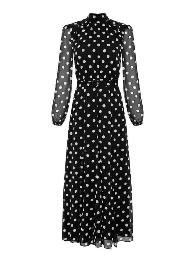 Jacqui B Dress in Mono Dot