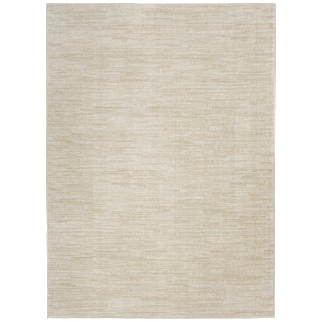 Nourison Essentials Indoor-Outdoor Ivory Beige 4' x 6' Area Rug Easy Cleaning Non Shedding Bed Room Living Room Dining Room Back