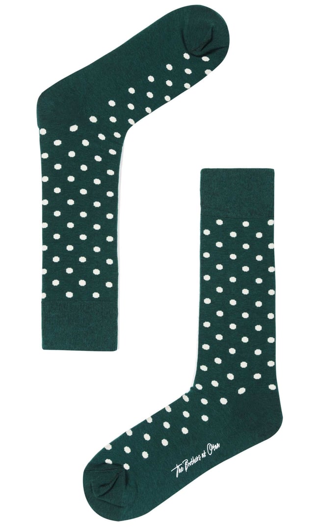 Olive Green Dot Socks