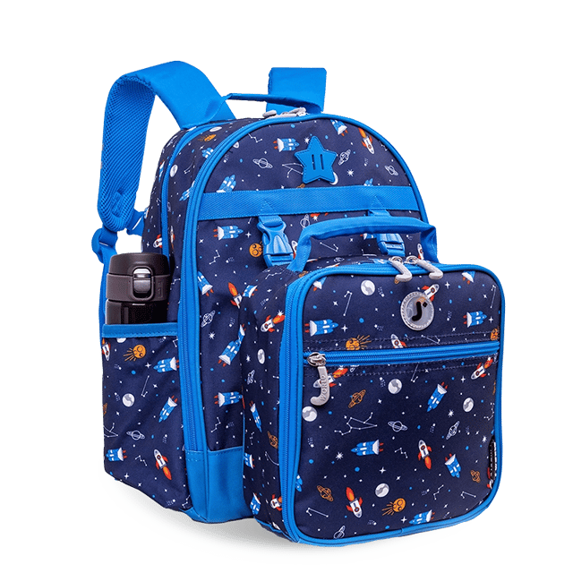 Duet Kids Backpack & Detachable Lunch Box Set in Spaceship
