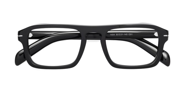 Black Retro-Vintage Acetate Rectangle Reading Glasses - Evette