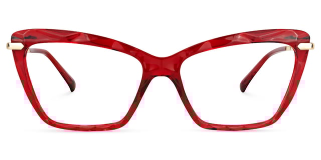 Annie - Rectangle Red Eyeglasses