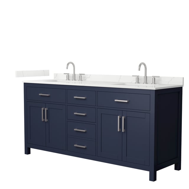 Beckett 72" Double Bathroom Vanity by Wyndham Collection - Dark Blue