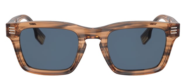 Burberry BE 4403 409680 Rectangular Acetate Brown Sunglasses with Blue Lens