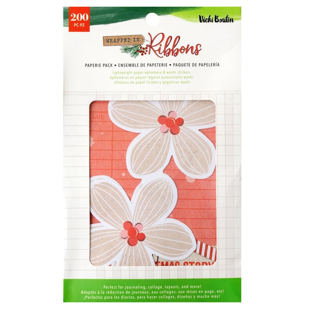 American Crafts Vicki Boutin Wrapped in Ribbons Paperie Pack - 200 Piece