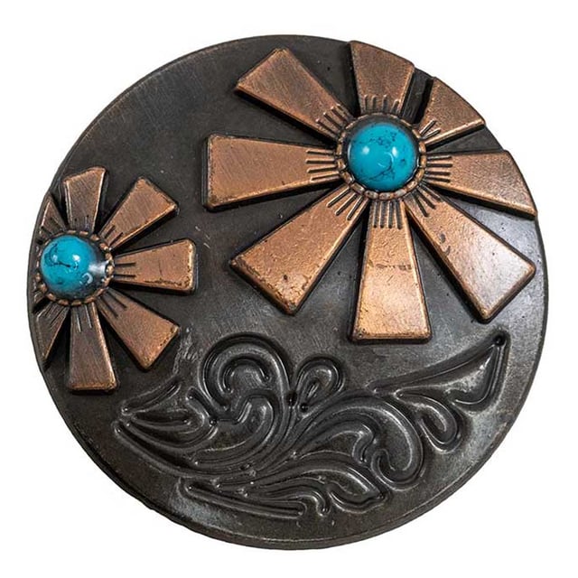 Copper Daisy with Turquoise Stone