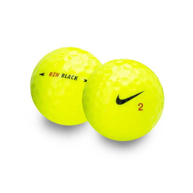 Used Nike RZN Black Yellow Golf Balls - 1 Dozen