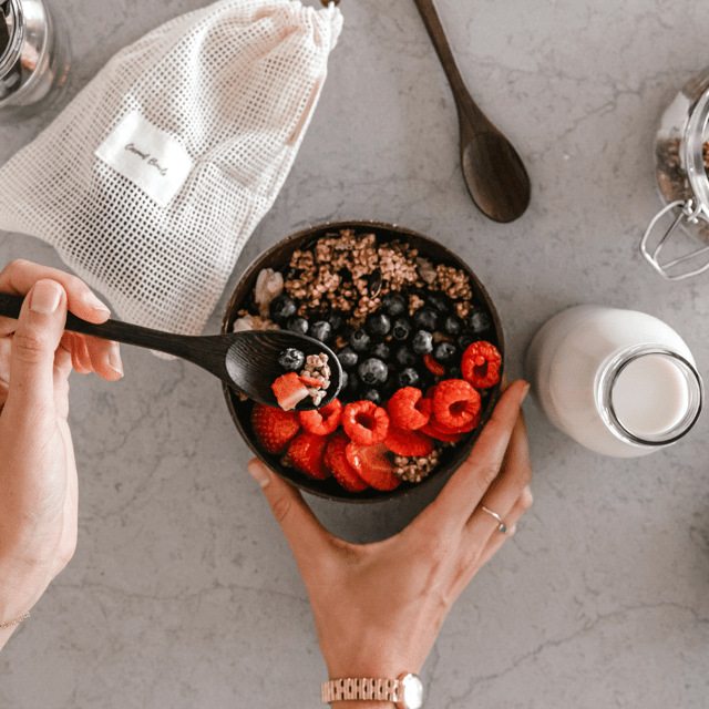 Coconut Bowls and Wooden Spoons