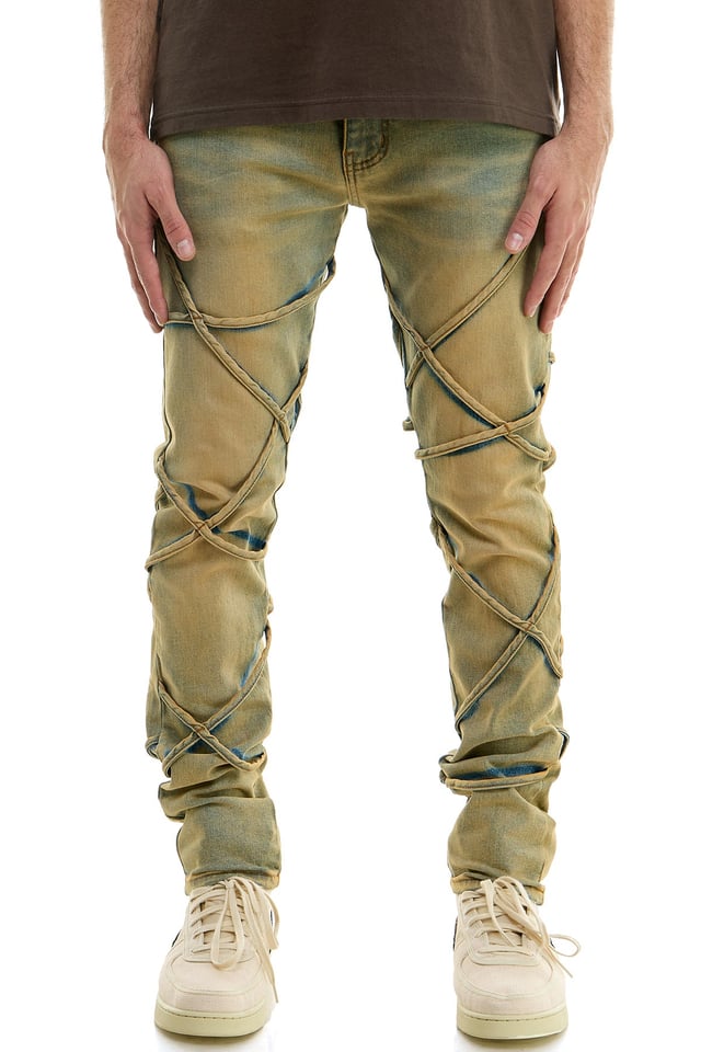 TIE SKINNY JEANS