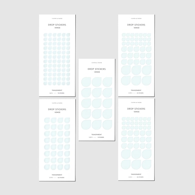 Minimal Shape Sticker Set | Transparent | Drops