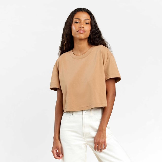 Vintage Cotton Cropped Tee | Cinnamon