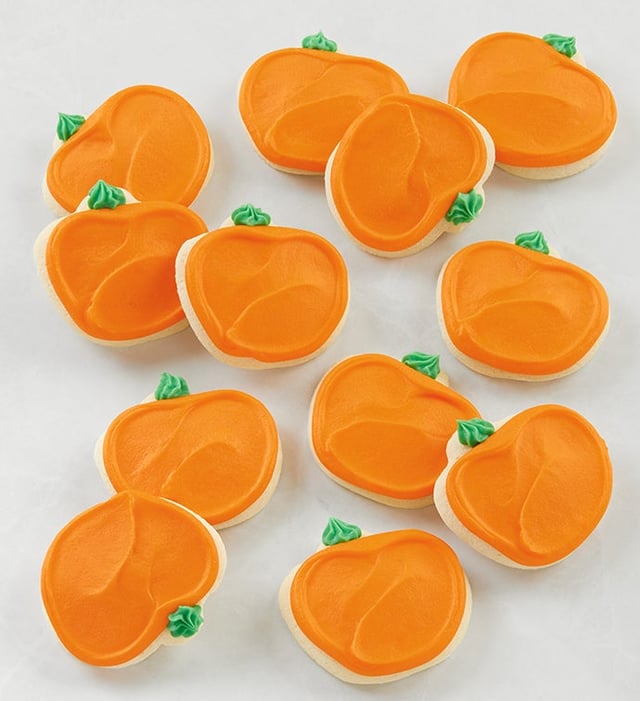 Buttercream Frosted Pumpkin Cut-Out Cookies