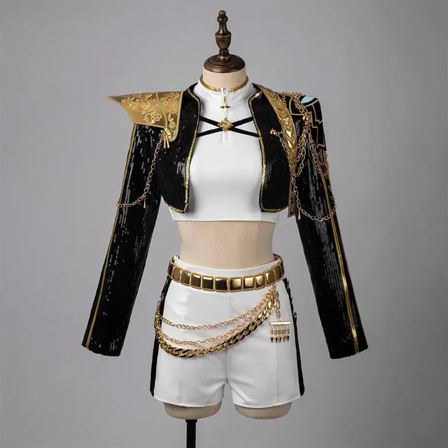 Rumi Cosplay Costume Golden Stage Outfit N09546E