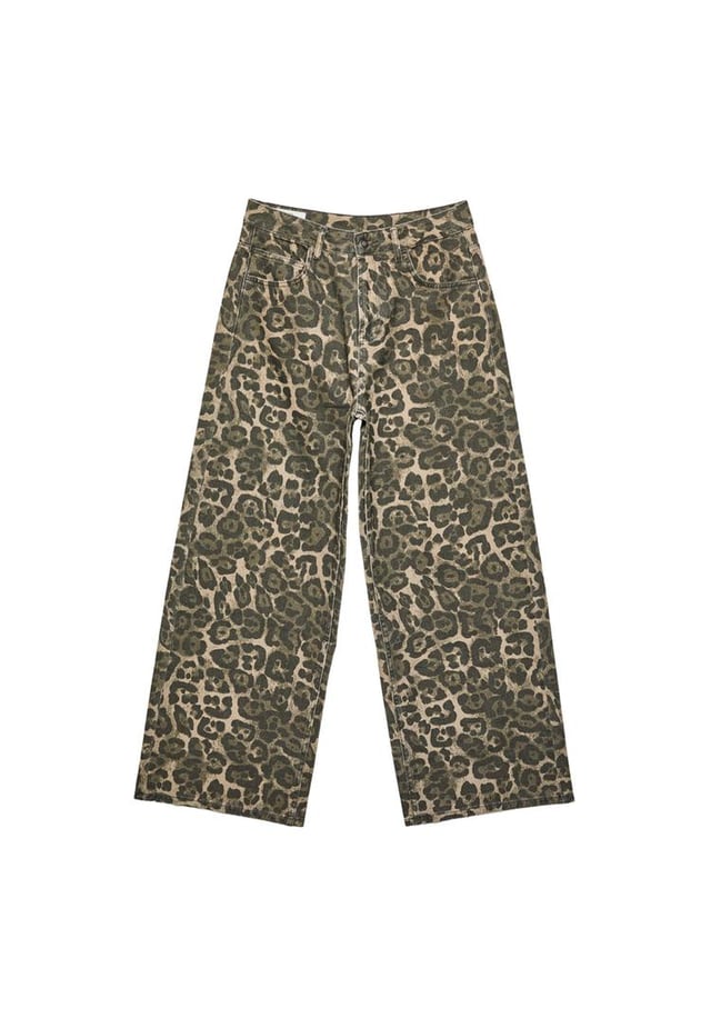 Leopard print baggy trousers