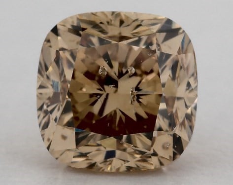 GIA 3.02 Carat Fancy Yellowish Brown-I1 Cushion Modified Cut Diamond