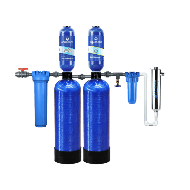 Rhino® Well Water with UV, Tall Salt-Free Water Conditioner and Low Maintenance Pre-Filter