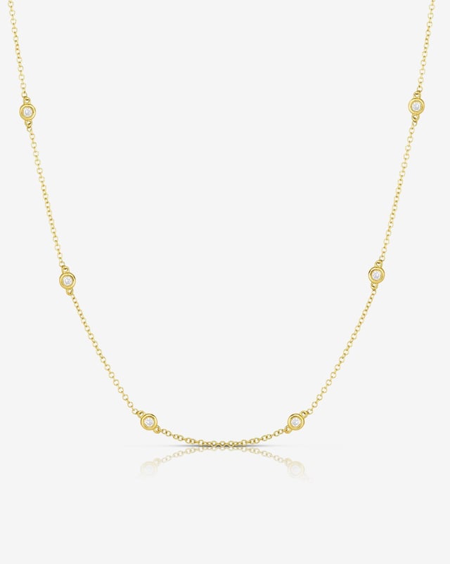 Diamond Bezel Station Necklace