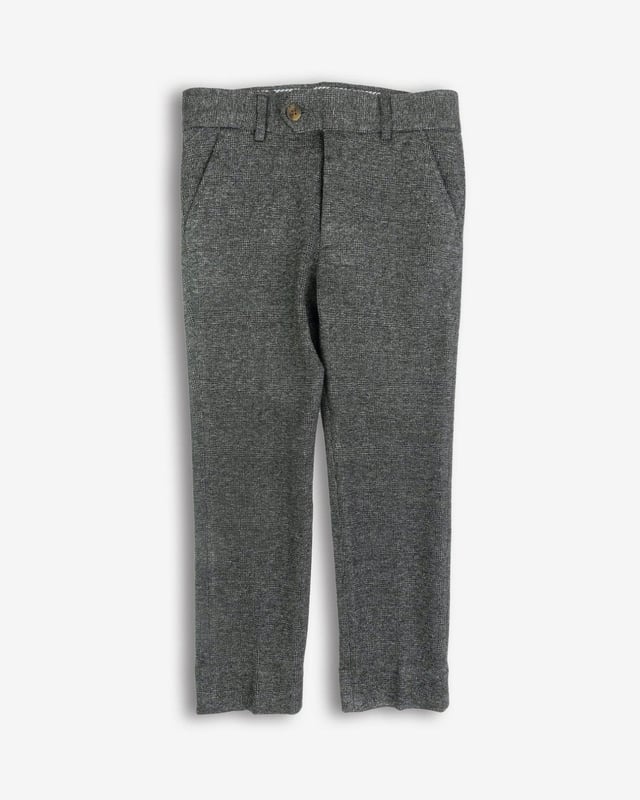Stretchy Suit Pant | Noir Micro Plaid