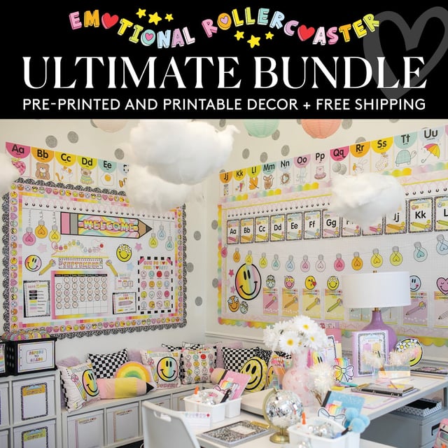 Emotional Rollercoaster Ultimate Pre-Printed and Printable Classroom Decor Bundle