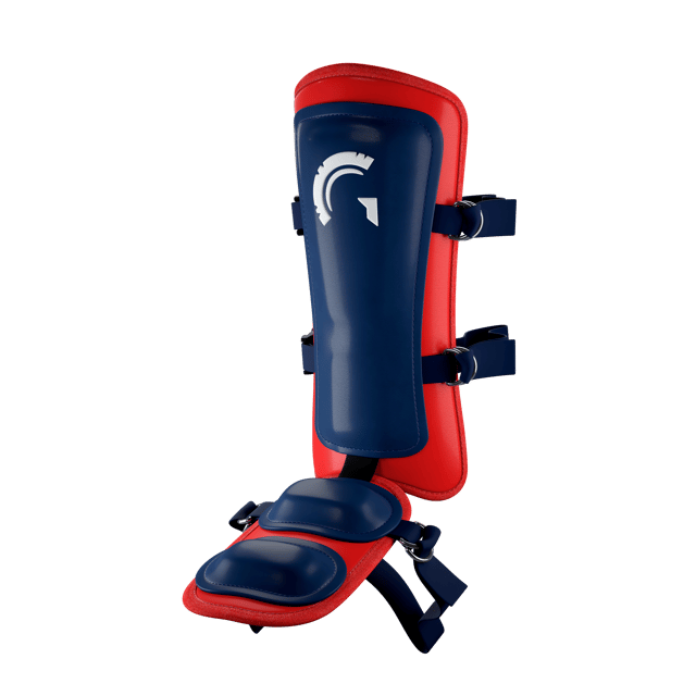 Guardian Legion Hard Shell Pro Baseball Leg Guard (Navy Red)