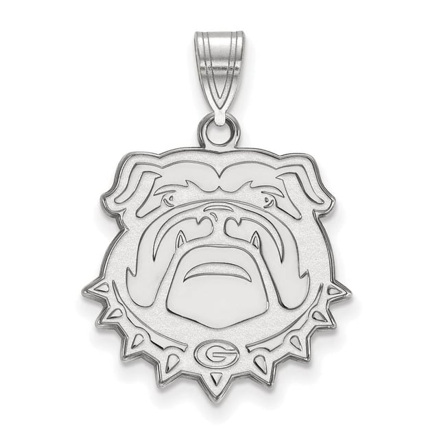 Sterling Silver U. of Georgia Large Bulldog Pendant