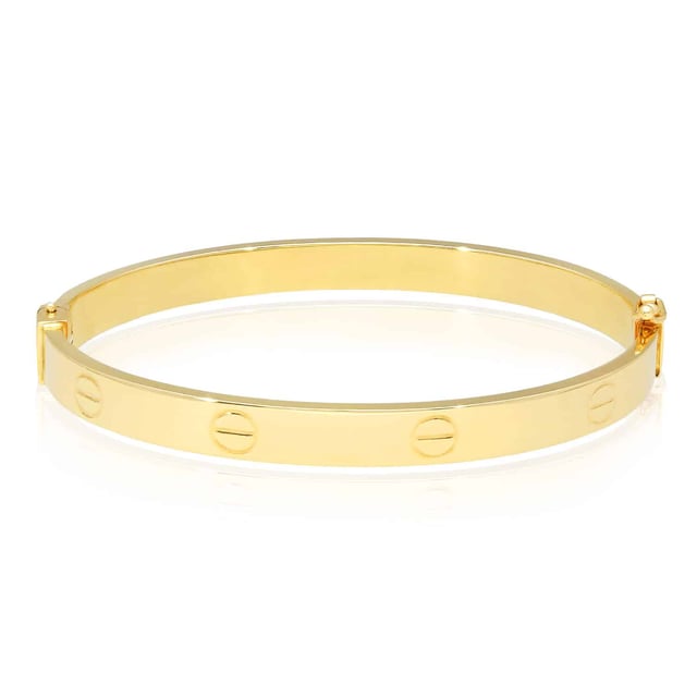10K Real Gold 6mm Screw Pattern Bangle Bracelet 6.5", 6.75", 7", 7.25"