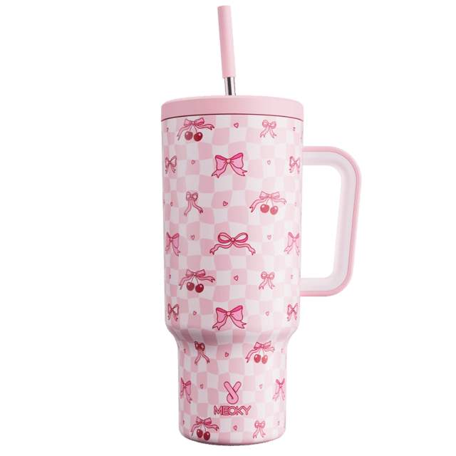 40oz Tumbler With Straw Plaid Darling