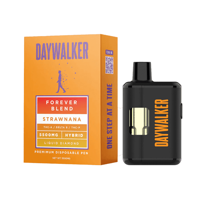 Liquid Diamonds THC Vape Pen with THC-A + Delta 8 + THC-P - Strawnana - Hybrid 5.5g - Daywalker