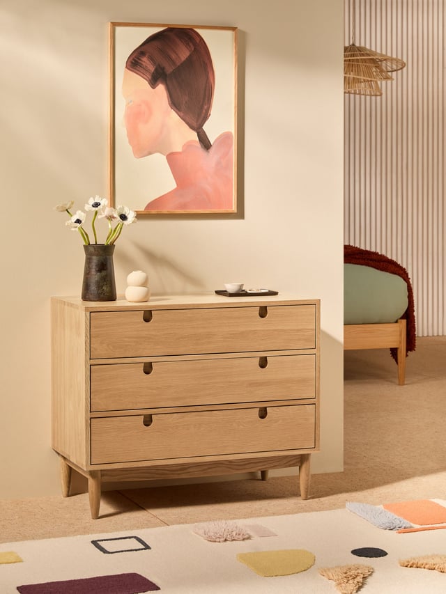 Penn 3 Drawer Chest of Drawers in Oak