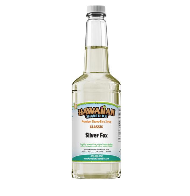 Silver Fox Shaved Ice & Snow Cone Flavored Syrup - Quart