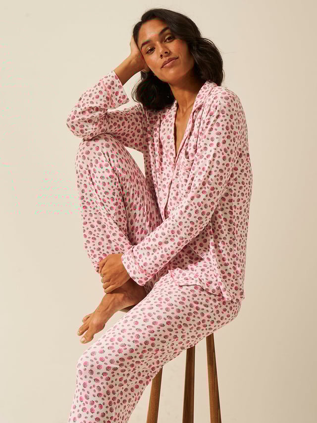 Emily English X S&S Long Pajama Set - Raspberry