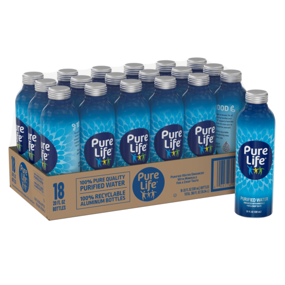 Pure Life® Purified Water Aluminum Bottle 20oz (18 Pack) | ReadyRefresh