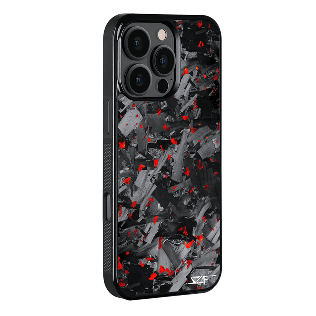 iPhone | Red Flake Real Forged Chunk Carbon Fiber Phone Case | CLASSIC Series
