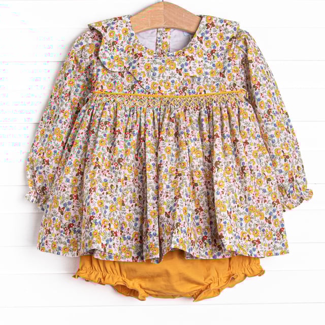 Many a Mums Smocked Diaper Set, Yellow