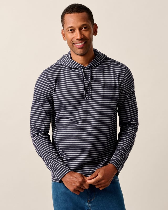 Wycliff Striped Long-Sleeve T-Shirt Hoodie