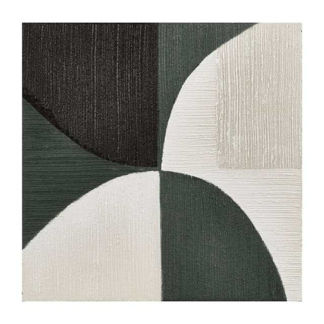 Green Color Block Abstract Art