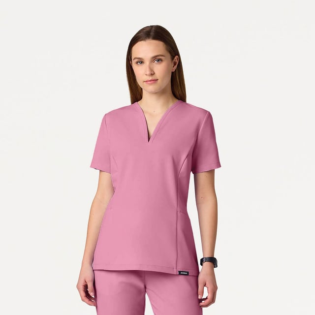 Calix Fit & Flare Scrub Top - Lavender