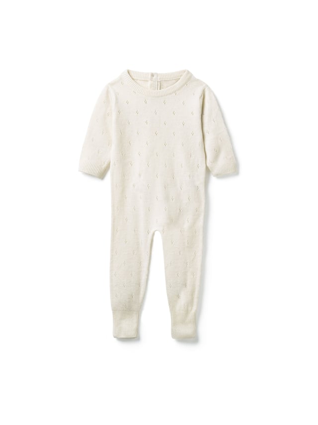 Pointelle Romper in Snow White