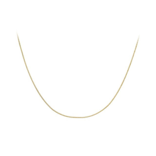 9ct Yellow Gold 16 Inch Diamond Cut Curb Chain 0.6mm Width