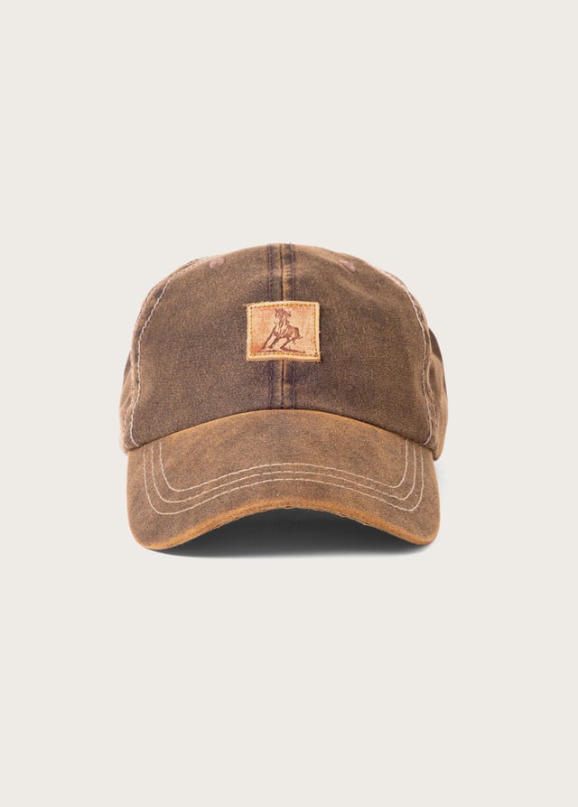 Running Horse Leather Patch Hat | Brown