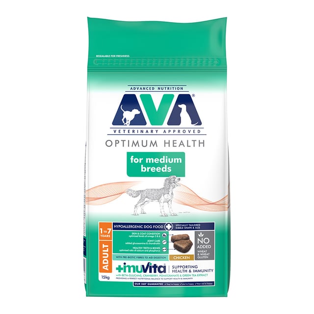 AVA Optimum Health Medium Breed Adult Dry Dog Food Chicken