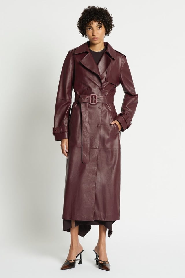 Plot Point Leather Trench