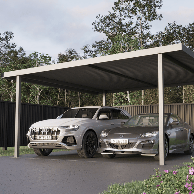 5.5m x 5.4m Double Carport - Zinc