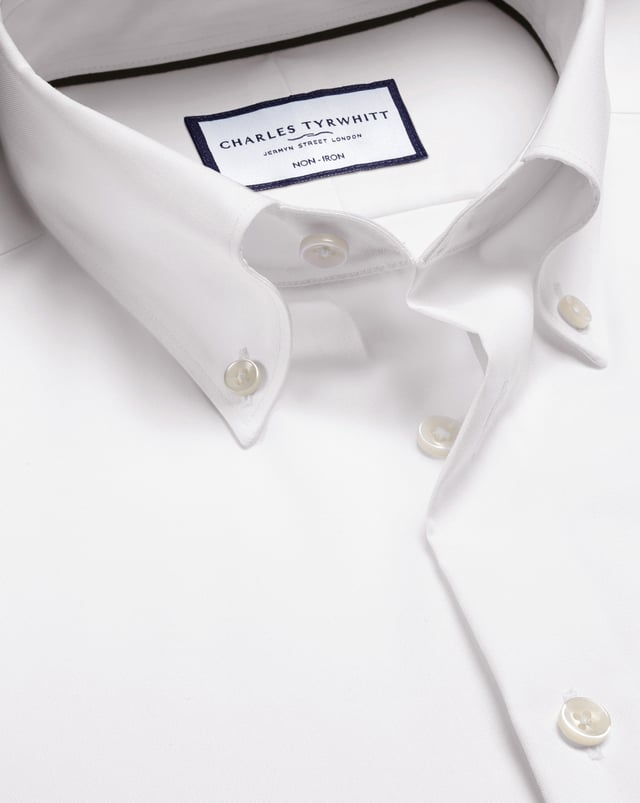 Button-Down Collar Non-Iron Shirt - White
